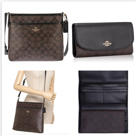 COACH Signature Zip File Crossbody / Wallet Set - Picture 7 of 8